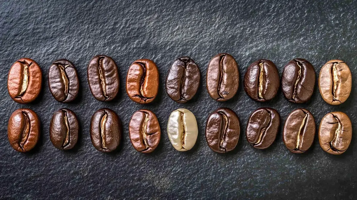 Tres tipos de café en grano: natural, torrefacto y mezcla
